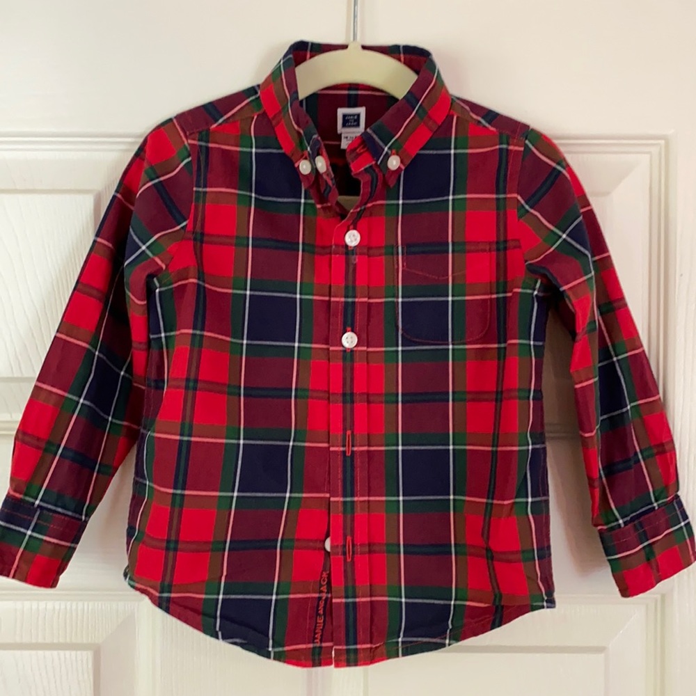 Janie and Jack toddler boy plaid top, 18-24M